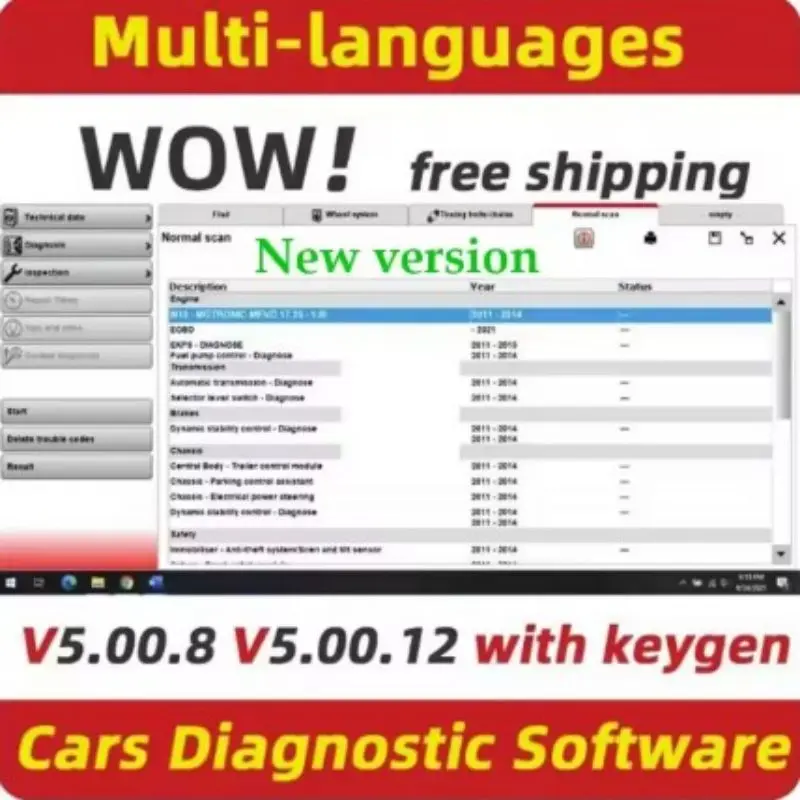Latest in 2024 W-ur-th WOW V5.00.12 WOW 5.00.8 R2, Car Software in Multiple Languages with Keygen for Multidiag Car Diagnostic T
Latest in 2024 W-ur-th WOW V5.00.12 WOW 5.00.8 R2, Car Software in Multiple Languages with Keygen for Multidiag Car Diagnostic T