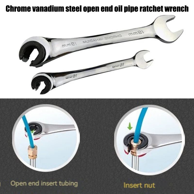 For Oil Wrench Open end ratchet wrench 8mm-19mm Tubing Ratchet Wrench Double Spanners Tools
For Oil Wrench Open end ratchet wrench 8mm-19mm Tubing Ratchet Wrench Double Spanners Tools