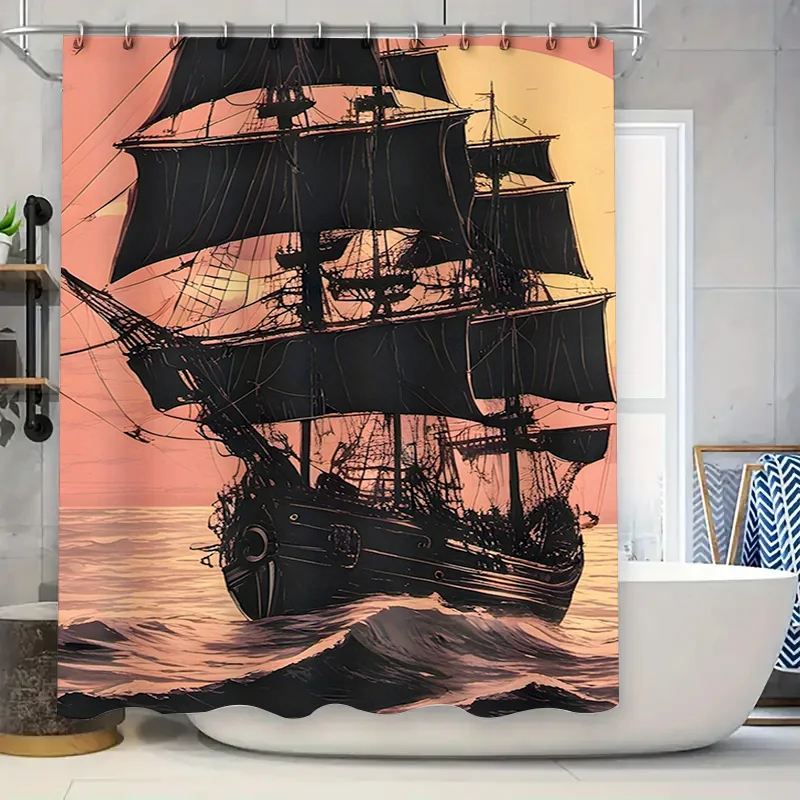 Sailing Ship Shower Curtain Black Pink Nautical Bath Decor for Kids or Adults Polyester Fabric with Hooks Perfect Gift Idea For
Sailing Ship Shower Curtain Black Pink Nautical Bath Decor for Kids or Adults Polyester Fabric with Hooks Perfect Gift Idea For