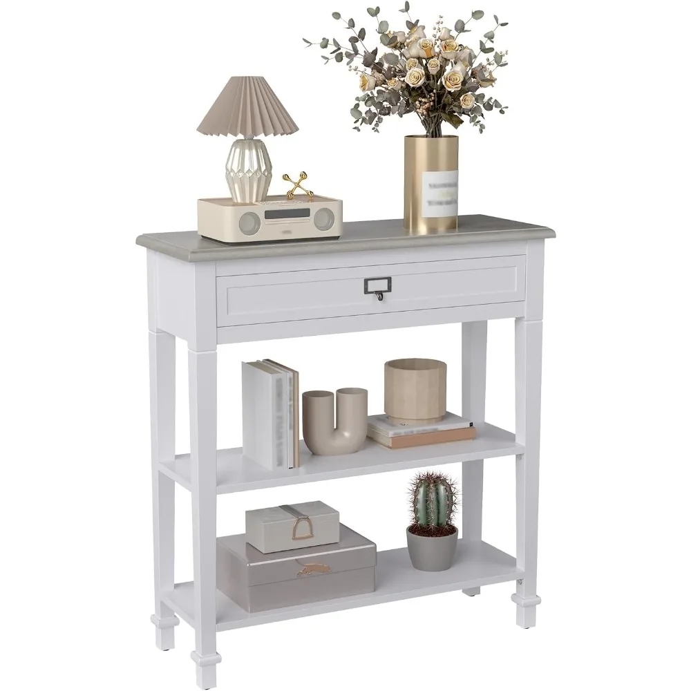 Accent White Console Table with Drawer and Shelf, Wood Sofa Table with Storage for Entryway Hallway Living Room
Accent White Console Table with Drawer and Shelf, Wood Sofa Table with Storage for Entryway Hallway Living Room