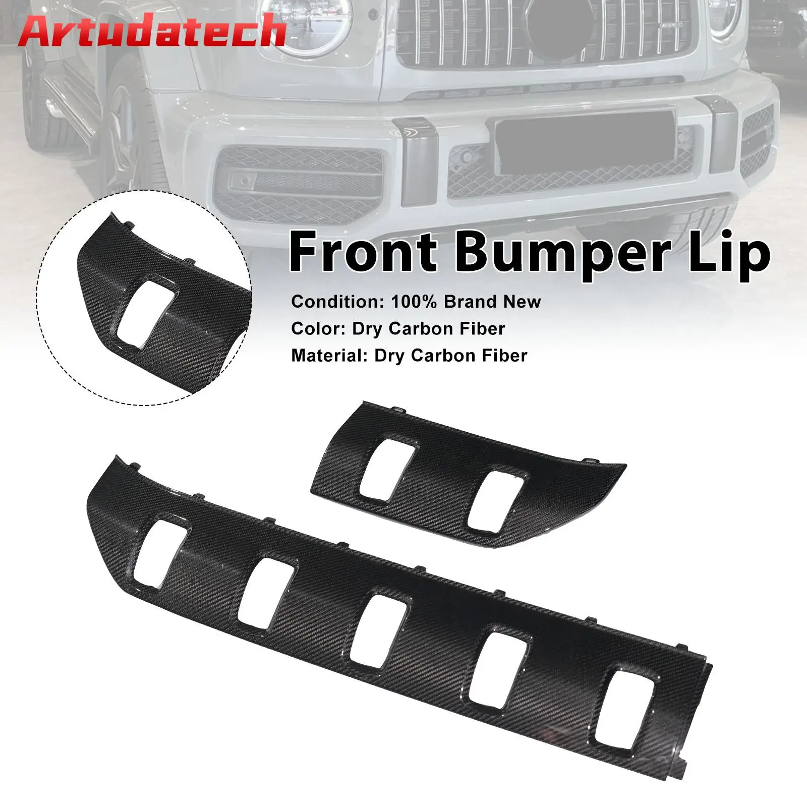 Artudatech Dry Carbon Front Bumper Lip Chin Spoiler Fit for Benz G Class W465 G63 2025-2026
Artudatech Dry Carbon Front Bumper Lip Chin Spoiler Fit for Benz G Class W465 G63 2025-2026