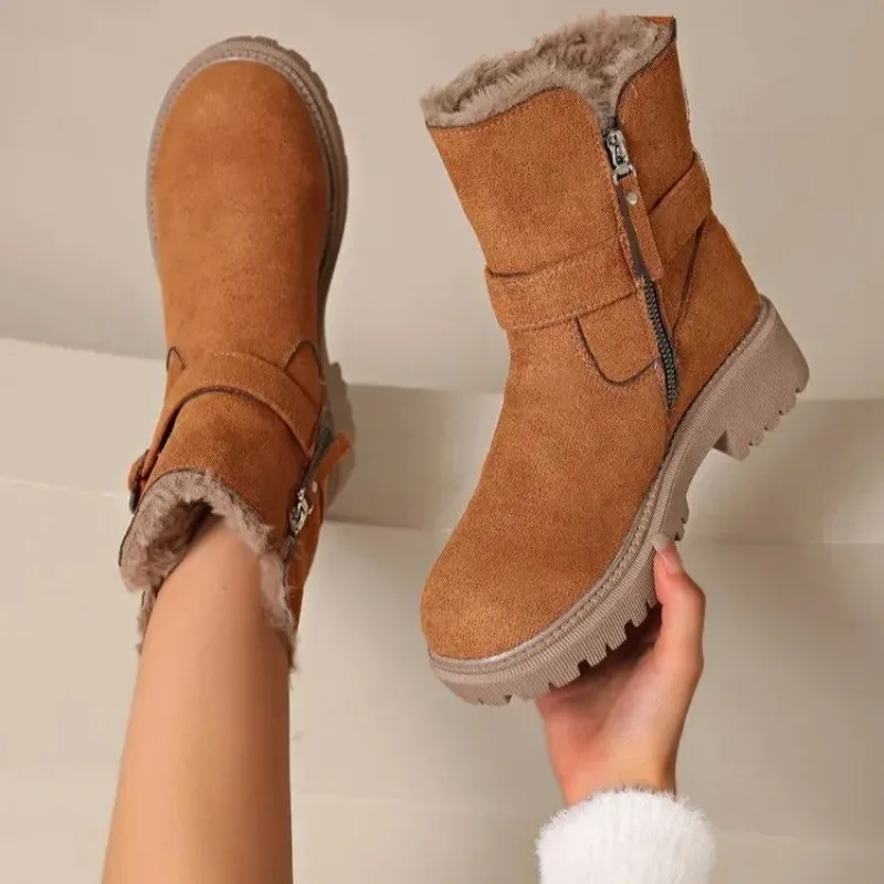 Winter Women's Warm Mid-Calf Snow Boots Trendy Suede Comfort Warm Ankle Cotton Shoe Trend Cold Resistant Women Boots Botas Mujer
Winter Women's Warm Mid-Calf Snow Boots Trendy Suede Comfort Warm Ankle Cotton Shoe Trend Cold Resistant Women Boots Botas Mujer