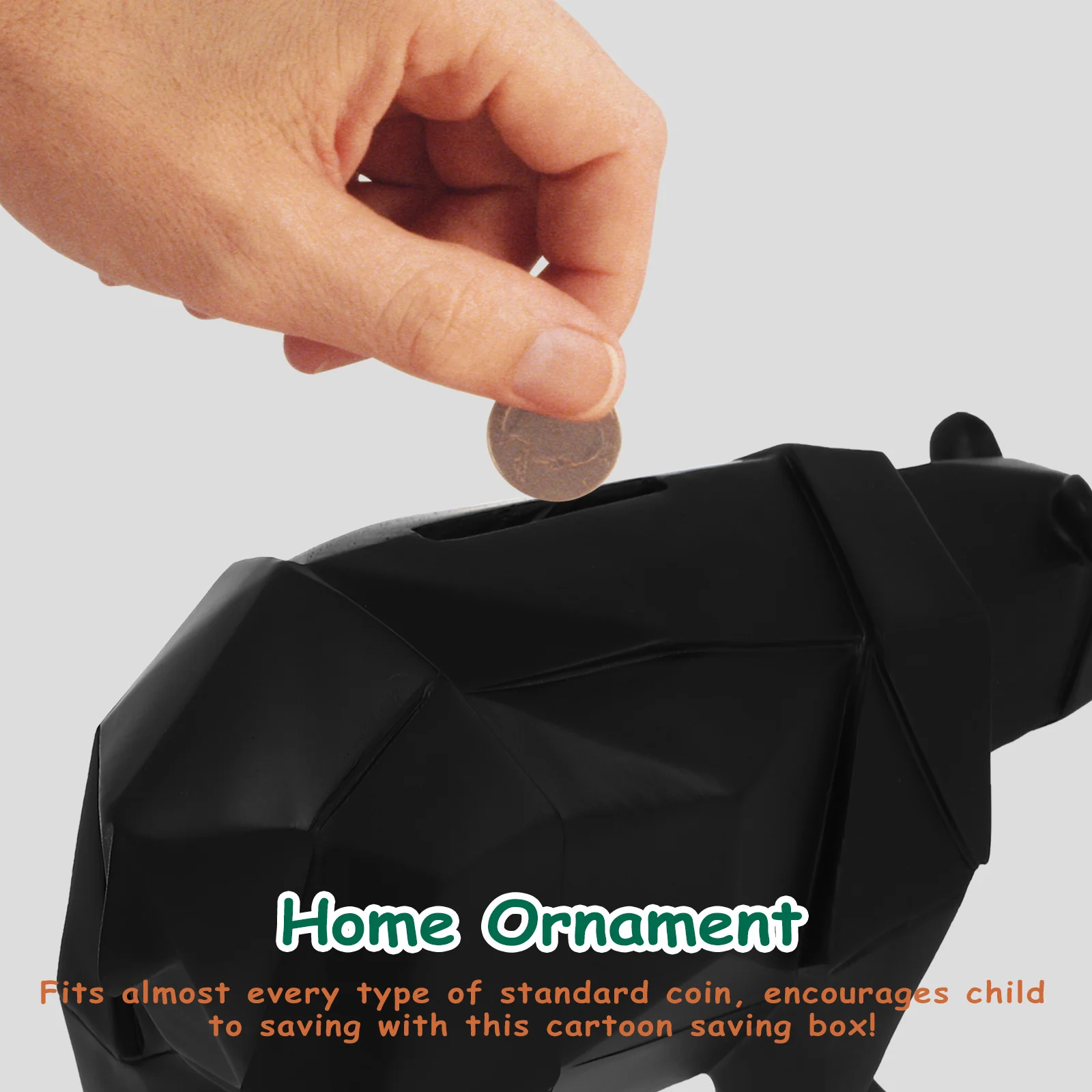 Polar Bear Shaped Resin Saving Pot for Kids Coin Storage Creative Money Box Desktop Decoration Home Ornament Black
Polar Bear Shaped Resin Saving Pot for Kids Coin Storage Creative Money Box Desktop Decoration Home Ornament Black