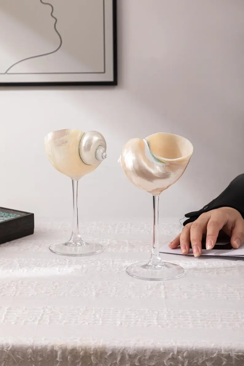 Handcrafted Seashell Wine Glass - Beach Wedding Decor, Functional Nautical Drinkware for Ocean-Themed Celebrations
Handcrafted Seashell Wine Glass - Beach Wedding Decor, Functional Nautical Drinkware for Ocean-Themed Celebrations