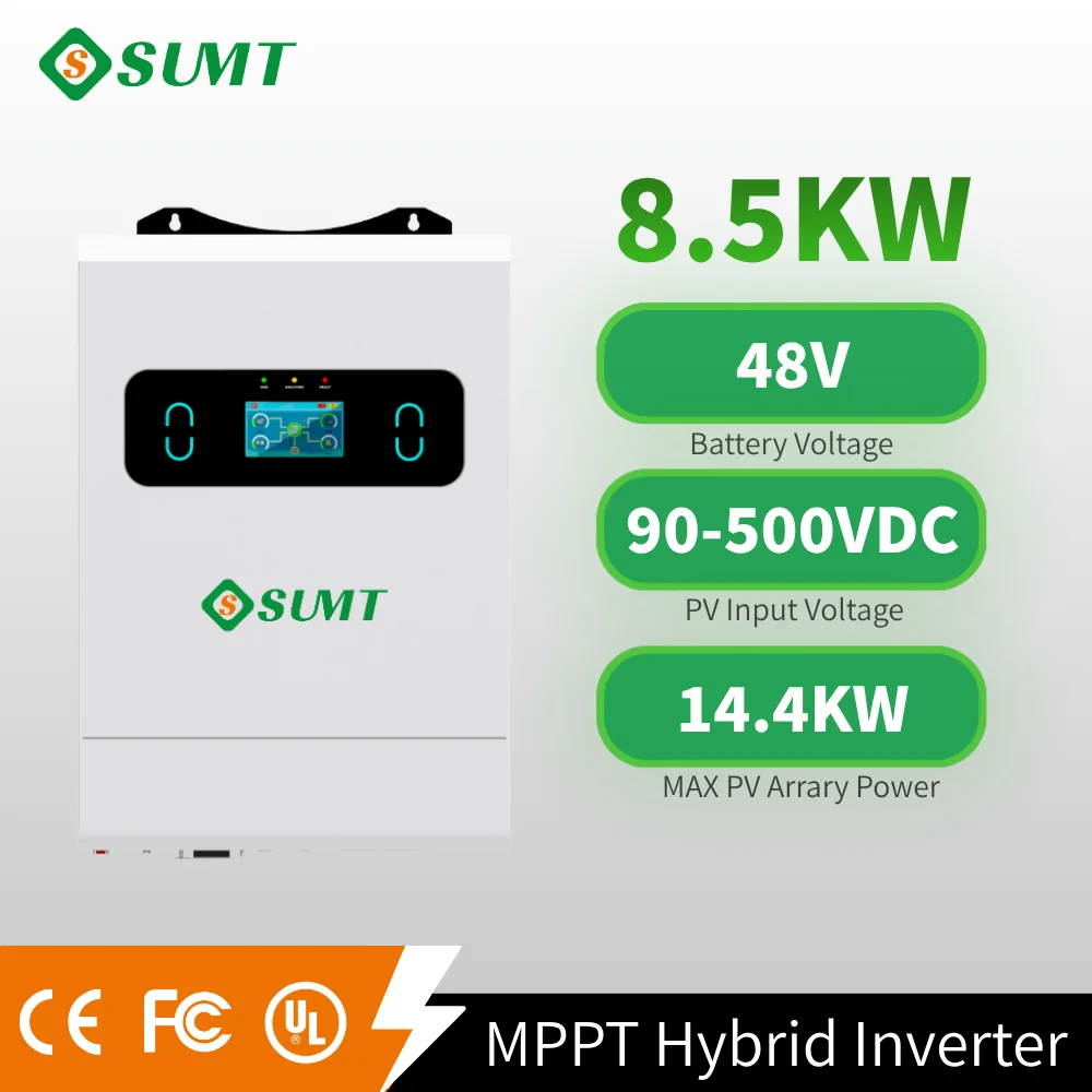 S SUMT HS1 Series Hybrid Solar Inverter 8.5KW LCD Touch Screen Single Phase Off Grid Solar Inverter 500V PV Input
S SUMT HS1 Series Hybrid Solar Inverter 8.5KW LCD Touch Screen Single Phase Off Grid Solar Inverter 500V PV Input