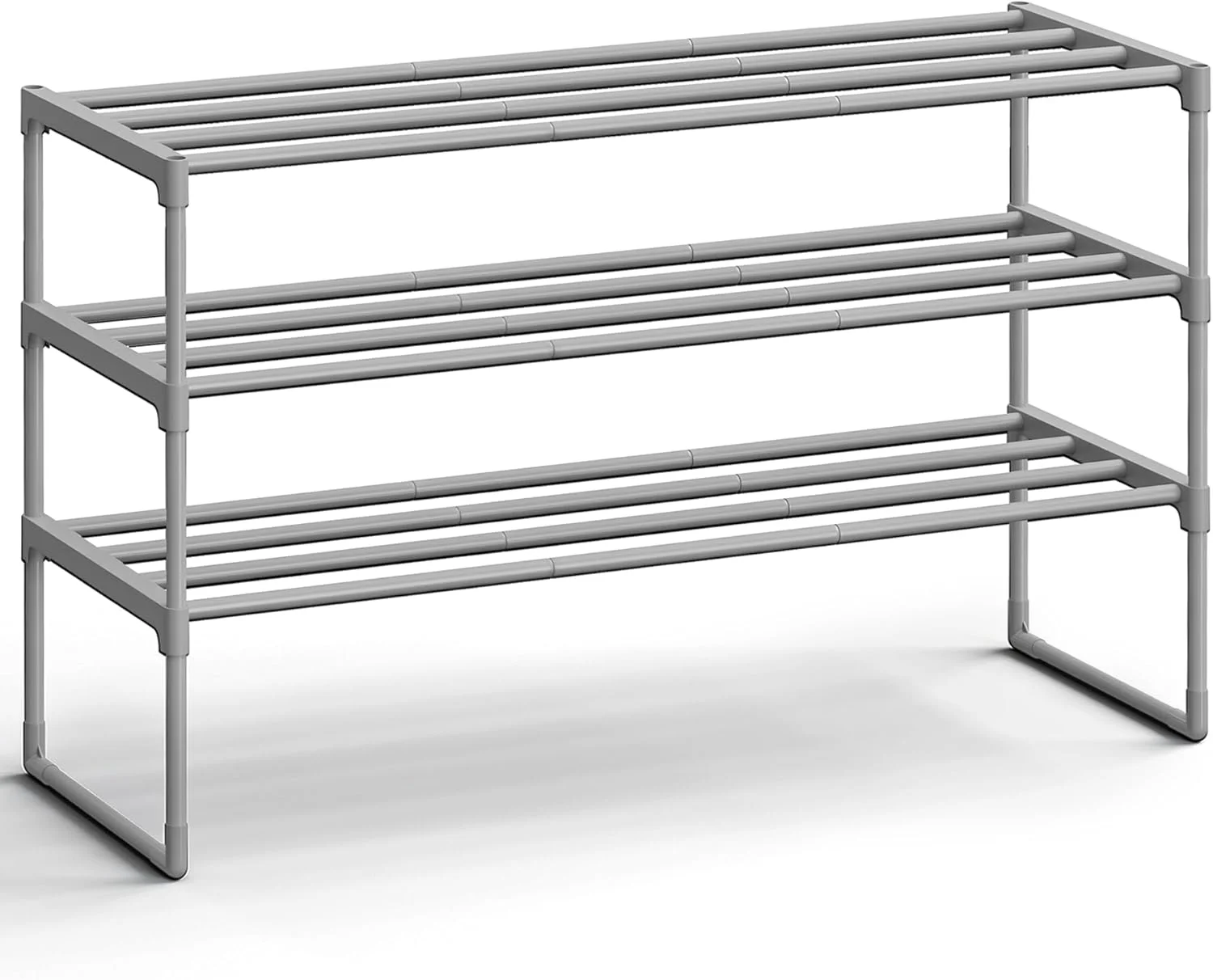 3-Tier Metal Shoe Rack Organizer, Stackable for 16-20 Pairs, Entryway Storage Shelf in Gray
3-Tier Metal Shoe Rack Organizer, Stackable for 16-20 Pairs, Entryway Storage Shelf in Gray
