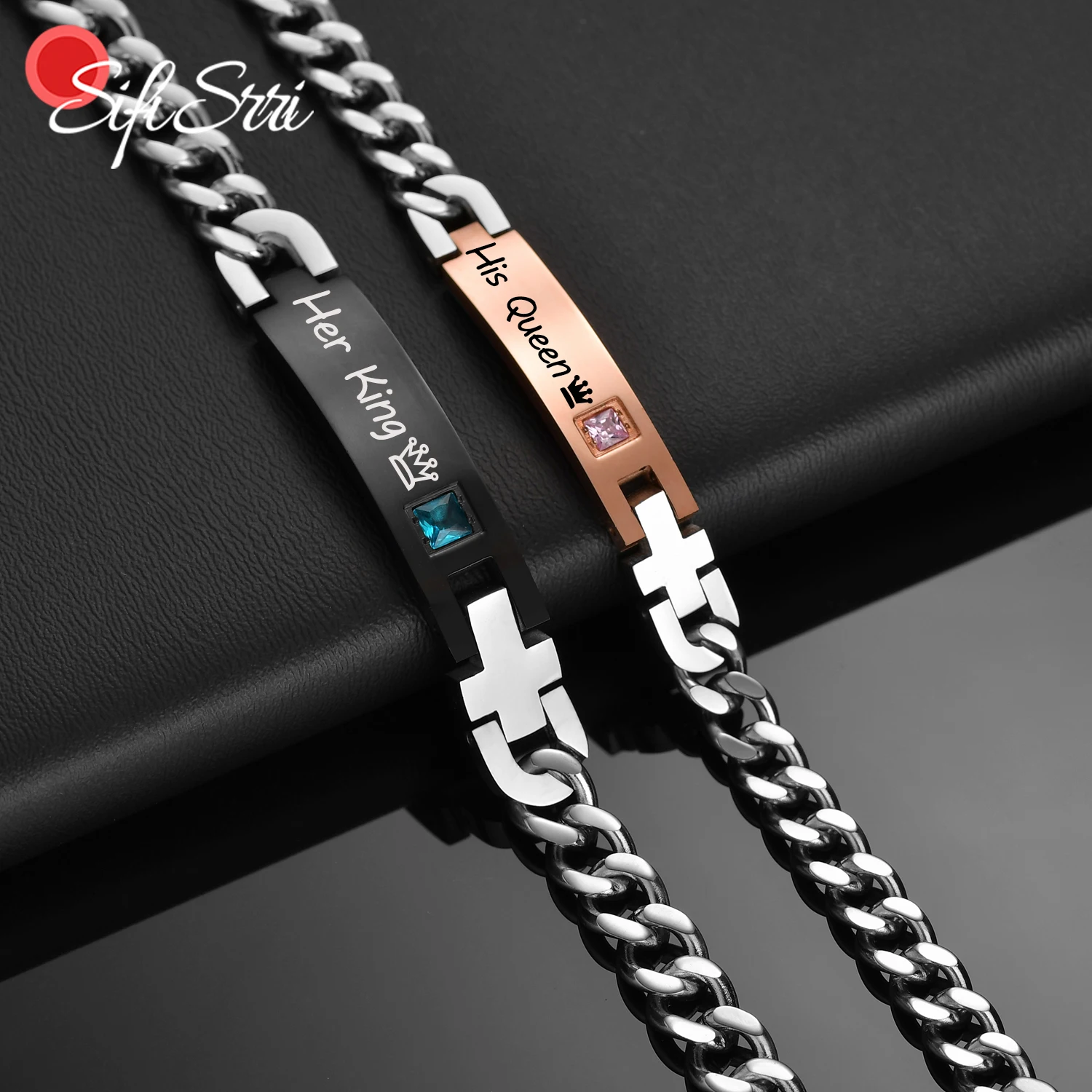 Sifisrri Engrave Name Date Couple Lover Zircon Bracelet For Women Stainless Steel Adjustable Cuban Chain Bangle Jewelry Gift
Sifisrri Engrave Name Date Couple Lover Zircon Bracelet For Women Stainless Steel Adjustable Cuban Chain Bangle Jewelry Gift