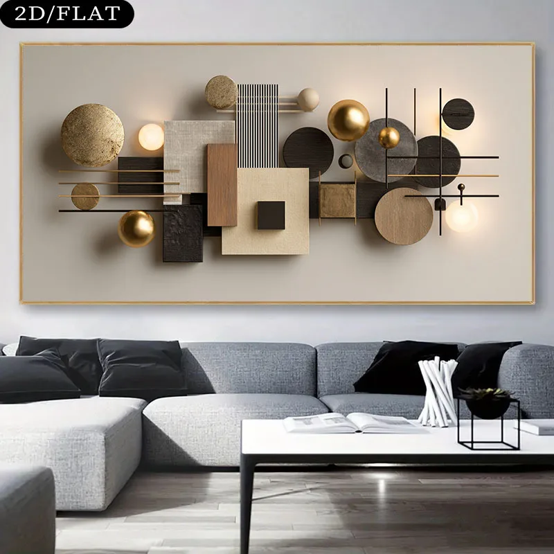 2D Flat Large Modern Abstract Geometric Wall Art Print, Frameless Neutral Tone Beige Golden Canvas Art for Living Room Decortion
2D Flat Large Modern Abstract Geometric Wall Art Print, Frameless Neutral Tone Beige Golden Canvas Art for Living Room Decortion