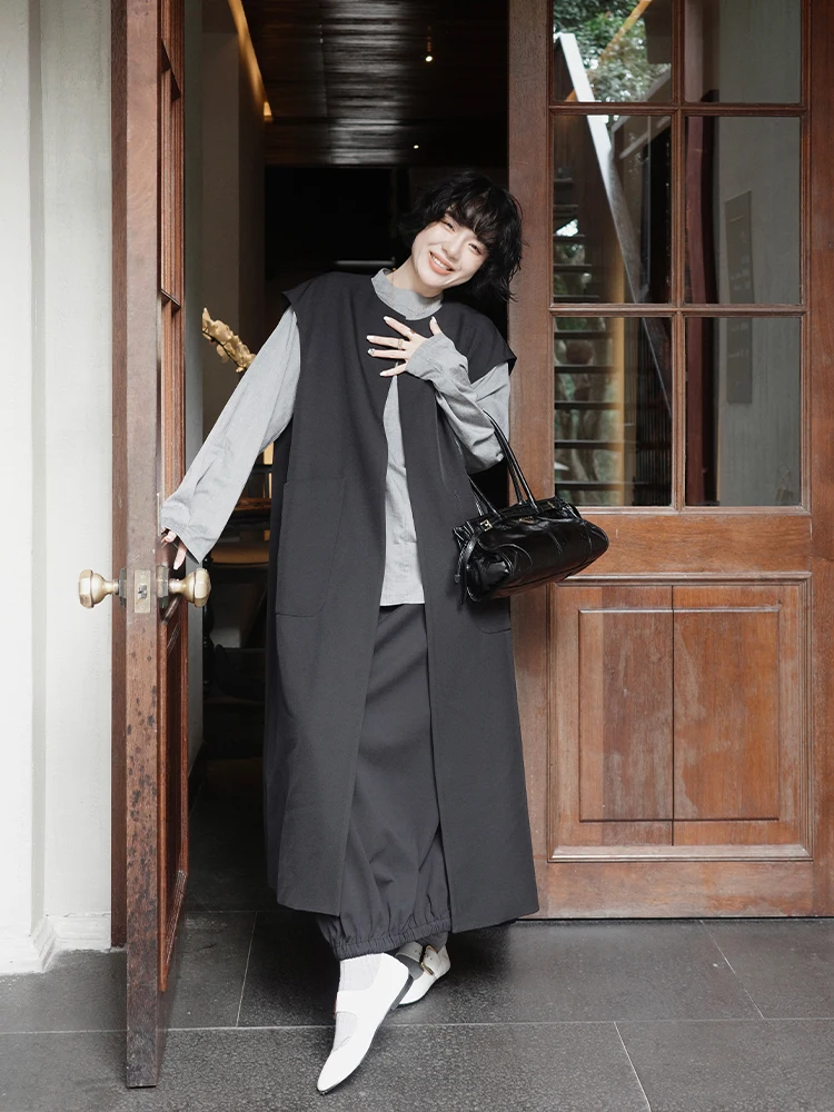 Spring Sle Long Jaet Vest 25SS Free Sle Ele Design Slimming Outerwear round Ne Single Button Closure Polyester Blend
Spring Sle Long Jaet Vest 25SS Free Sle Ele Design Slimming Outerwear round Ne Single Button Closure Polyester Blend