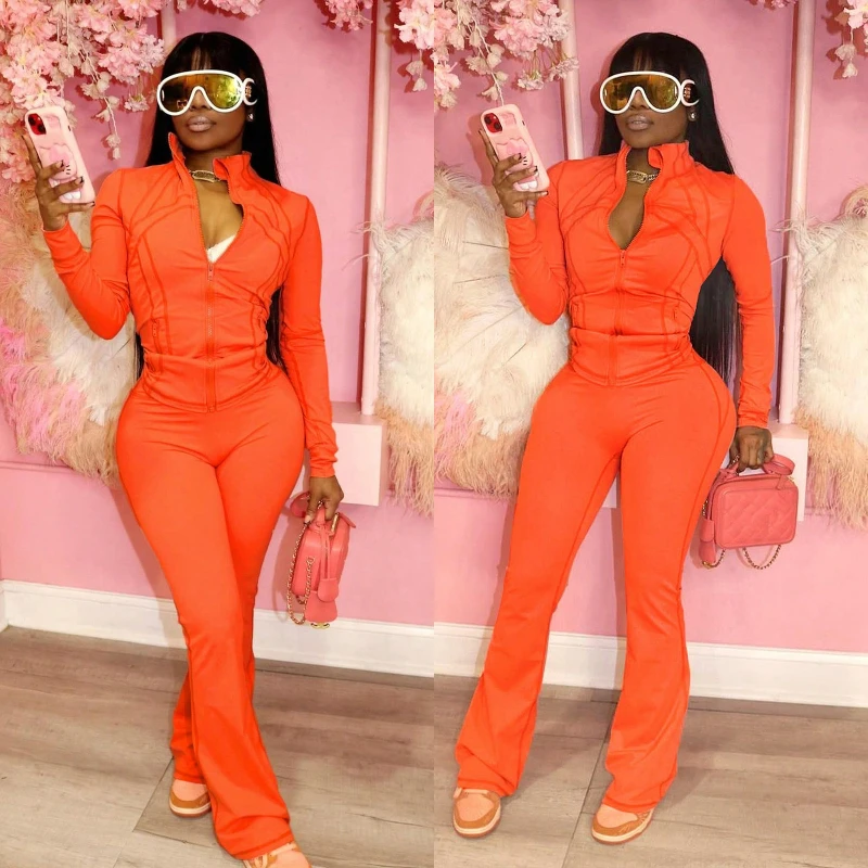 Women Two Piece Pant Sets Slim Fit Zipper Cardigan Straight Pants Long Sleeve Coats Skinny Elegant Sporty Suit Autumn 2025
Women Two Piece Pant Sets Slim Fit Zipper Cardigan Straight Pants Long Sleeve Coats Skinny Elegant Sporty Suit Autumn 2025