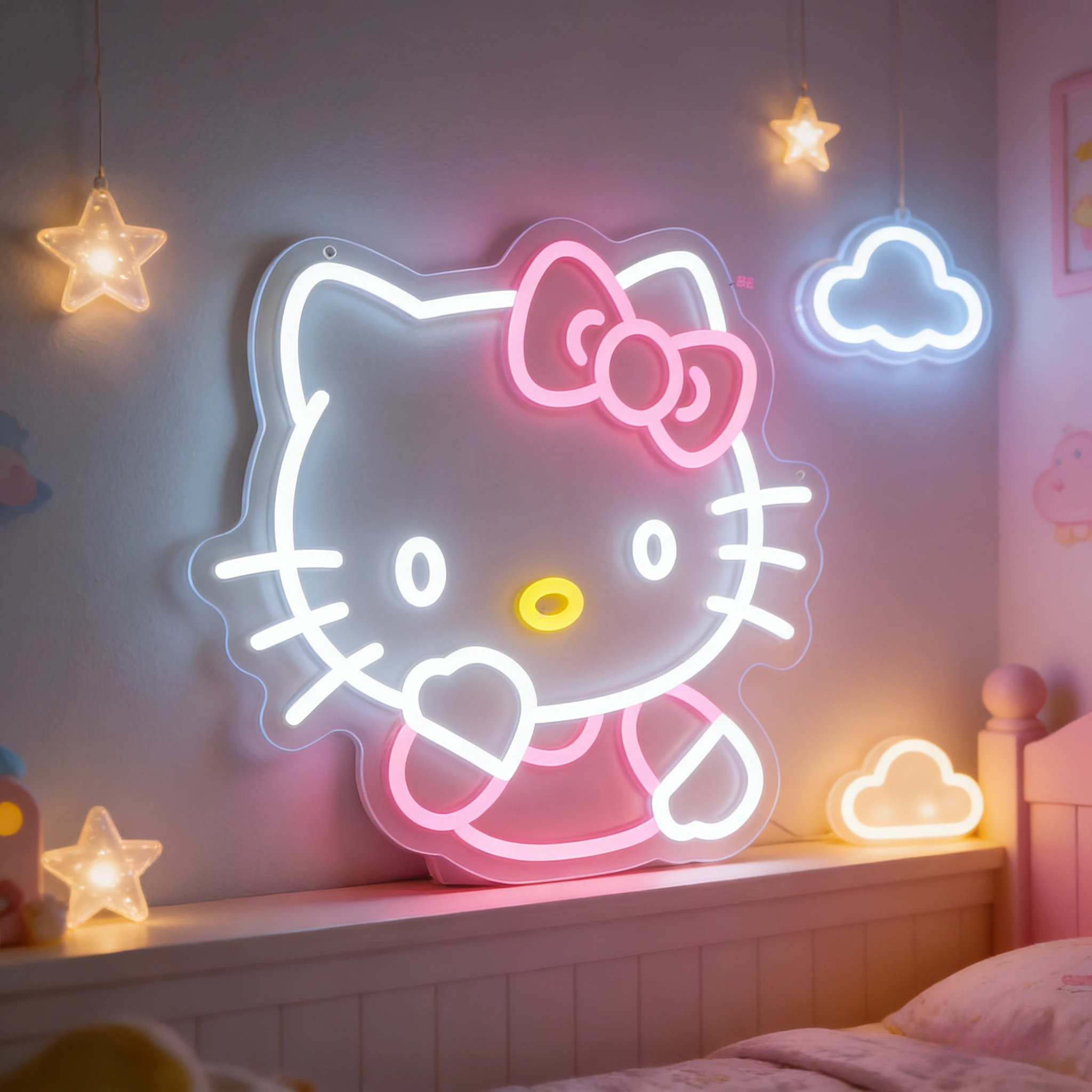 Hello Kitty Sitting Pose Neon Sign LED USB Dimmable Bow Wall Art for Bedroom Decor Kawaii Birthday Gift Aesthetic Night Light
Hello Kitty Sitting Pose Neon Sign LED USB Dimmable Bow Wall Art for Bedroom Decor Kawaii Birthday Gift Aesthetic Night Light