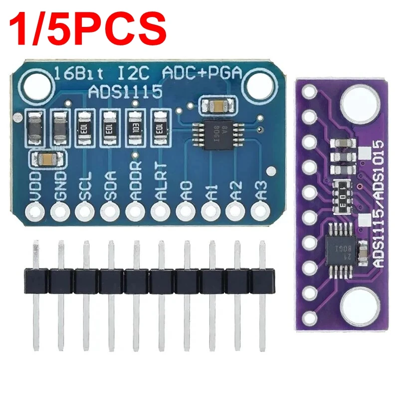 1/5PCS ADS1115 16 Bit I2C Module Precision ADC 4 Channel Development Board Pro Gain Amplifier 2.0V to 5.5V for Arduino
1/5PCS ADS1115 16 Bit I2C Module Precision ADC 4 Channel Development Board Pro Gain Amplifier 2.0V to 5.5V for Arduino
