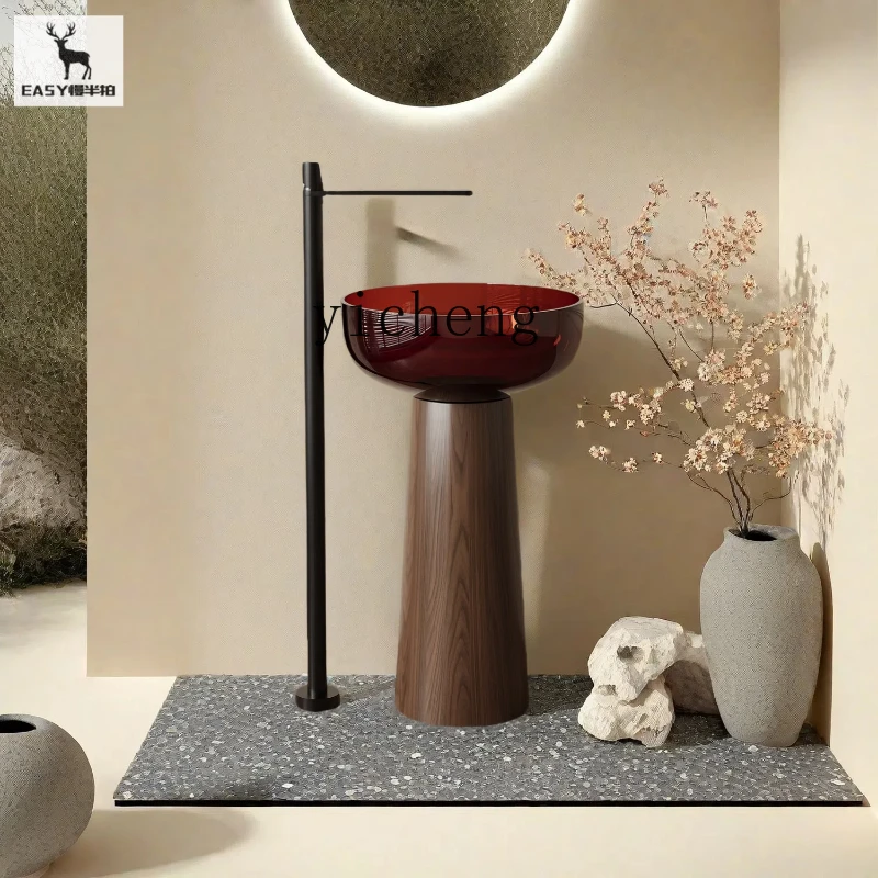 W12- antique retro floor-to-ceiling red column basin, transparent resin face wash basin
W12- antique retro floor-to-ceiling red column basin, transparent resin face wash basin