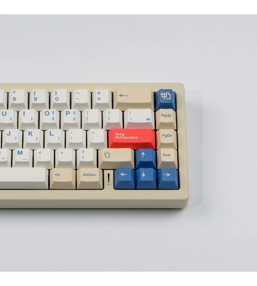 Soy Milk Theme Keycaps Korean Layout Sublimation Process PBT Original Height Mechanical Keyboard 87