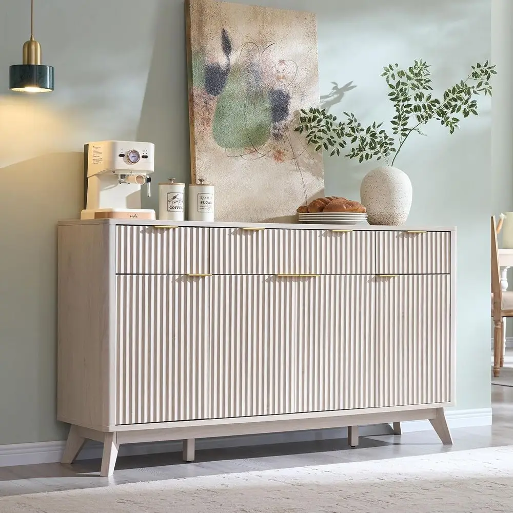 60 Large Sideboard Cabinet with Storage, 3 Drawers & 4 Doors for Dining, Living Rooms (White Alder)
60 Large Sideboard Cabinet with Storage, 3 Drawers & 4 Doors for Dining, Living Rooms (White Alder)
