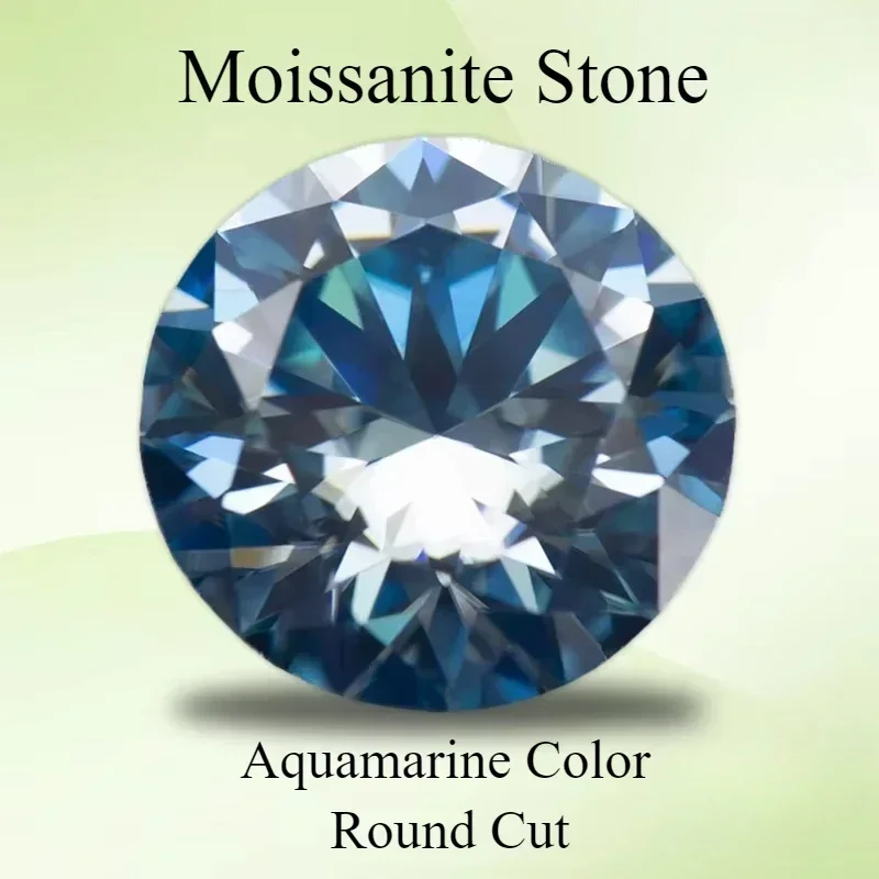 NEW Moissanite Stone Round Cut Aquamarine Colour For Gemstone Charms Beads Advanced Jewelry Making Materials With Certificat
NEW Moissanite Stone Round Cut Aquamarine Colour For Gemstone Charms Beads Advanced Jewelry Making Materials With Certificat