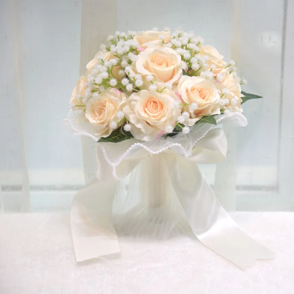 Baby's Breath Romantic Wedding Bouquets Artificial Silk Flowers Ribbon Bridal Bouquet Real Touch Exquisite White Rose Bouquet
Baby's Breath Romantic Wedding Bouquets Artificial Silk Flowers Ribbon Bridal Bouquet Real Touch Exquisite White Rose Bouquet