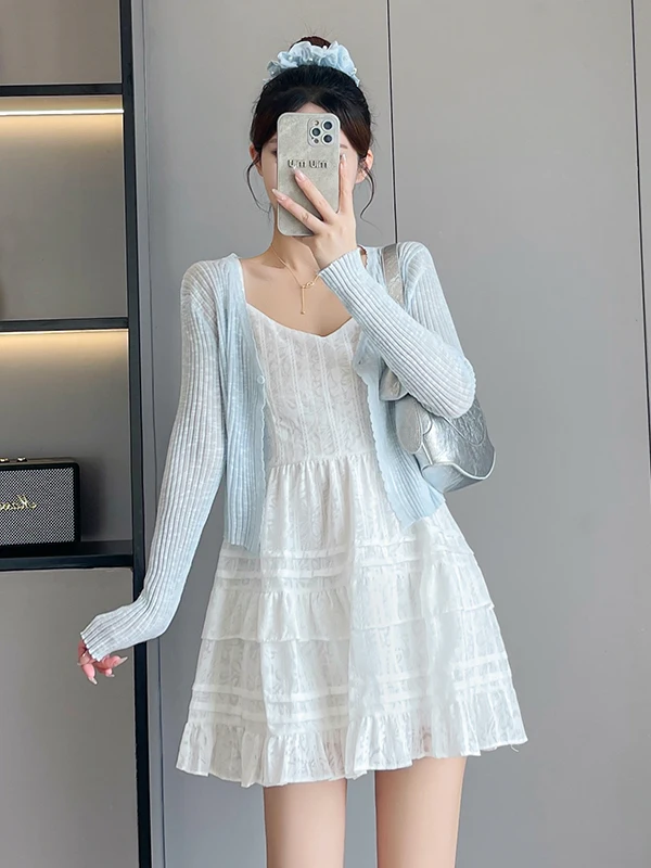 Summer New Style Women's Chic Sunscreen Knitted Cardigan And Tube Dress Two-Piece Set Soft First Love Fashionable Short Sleev...
Summer New Style Women's Chic Sunscreen Knitted Cardigan And Tube Dress Two-Piece Set Soft First Love Fashionable Short Sleev...