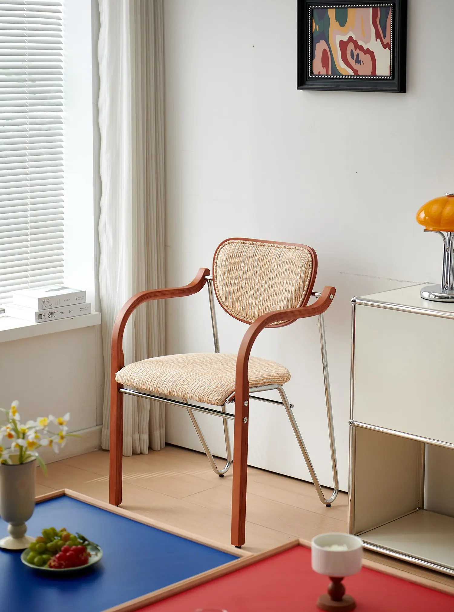 AA Sunset Orange Dining Chair Solid Wood Upholstered Armchair Office Lounge Backrest Chair Creative Makeup Chair for Home
AA Sunset Orange Dining Chair Solid Wood Upholstered Armchair Office Lounge Backrest Chair Creative Makeup Chair for Home