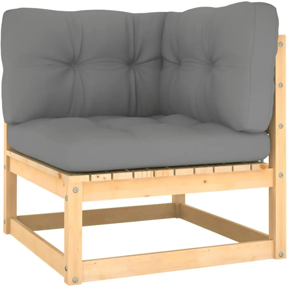 Garden Corner Sofa with Solid Grey Pine Cushions, Outdoor Garden Sofas, Sofa Bed, Outdoor Patio Furniture
Garden Corner Sofa with Solid Grey Pine Cushions, Outdoor Garden Sofas, Sofa Bed, Outdoor Patio Furniture