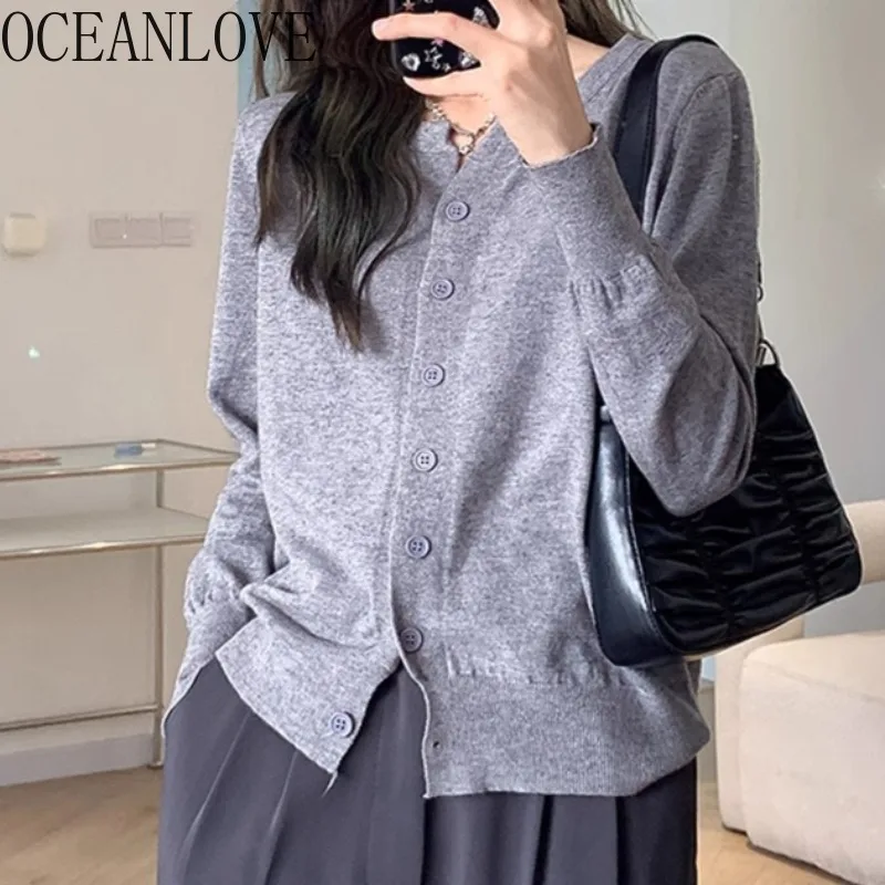 OCEANLOVE Women Sweaters Solid Single Breasted Autumn Winter Simple Cardigans Korean Fashion Thin Sweet Sueter De Mujer
OCEANLOVE Women Sweaters Solid Single Breasted Autumn Winter Simple Cardigans Korean Fashion Thin Sweet Sueter De Mujer