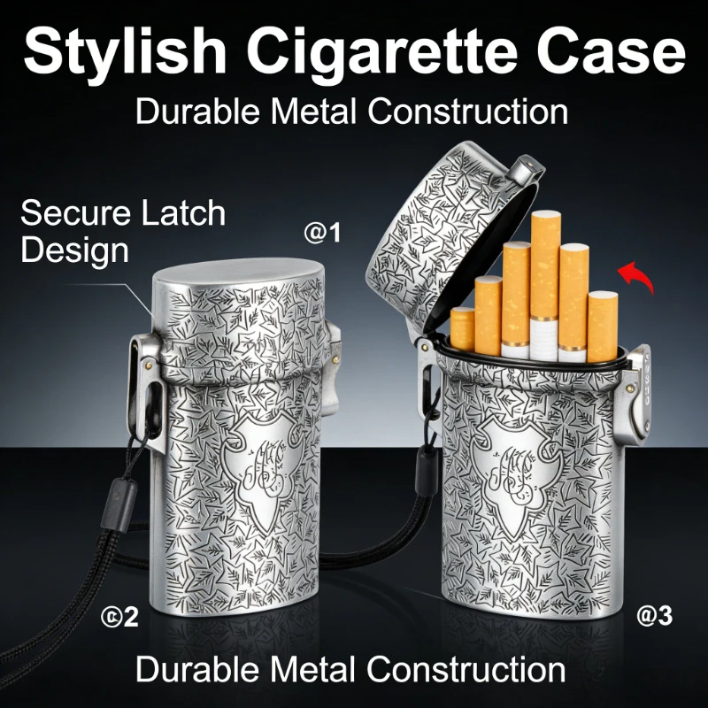 New Metal Embossed Cigarette Case Waterproof Sealed Moisture-proof Outdoor Storage Box Fits 3 Size Cigarettes Coarse Medium Thin
New Metal Embossed Cigarette Case Waterproof Sealed Moisture-proof Outdoor Storage Box Fits 3 Size Cigarettes Coarse Medium Thin