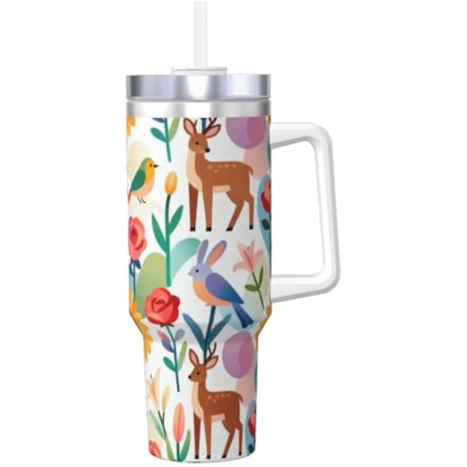 Forest Animals Birds Floral 40oz Tumbler With Handle And Straw Stainless Steel Travel Mug
Forest Animals Birds Floral 40oz Tumbler With Handle And Straw Stainless Steel Travel Mug