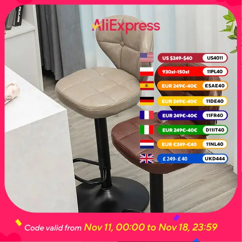 Back Swivel Bar Stools Adjustable Brown Island Designer Cheap Bar Stools Modern Luxury Minimalist Sillas Para Barra Furniture
Back Swivel Bar Stools Adjustable Brown Island Designer Cheap Bar Stools Modern Luxury Minimalist Sillas Para Barra Furniture