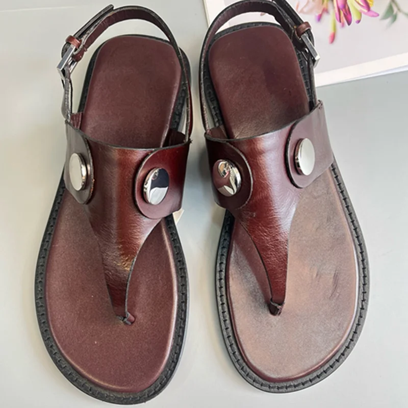 Летние сандалии Jenny & Dave, минималистичные шлепанцы из натуральной кожи, удобные женские сандалии на плоской подошве во французском стиле ретро, ленивый бордовый цвет
Летние сандалии Jenny & Dave, минималистичные шлепанцы из натуральной кожи, удобные женские сандалии на плоской подошве во французском стиле ретро, ленивый бордовый цвет