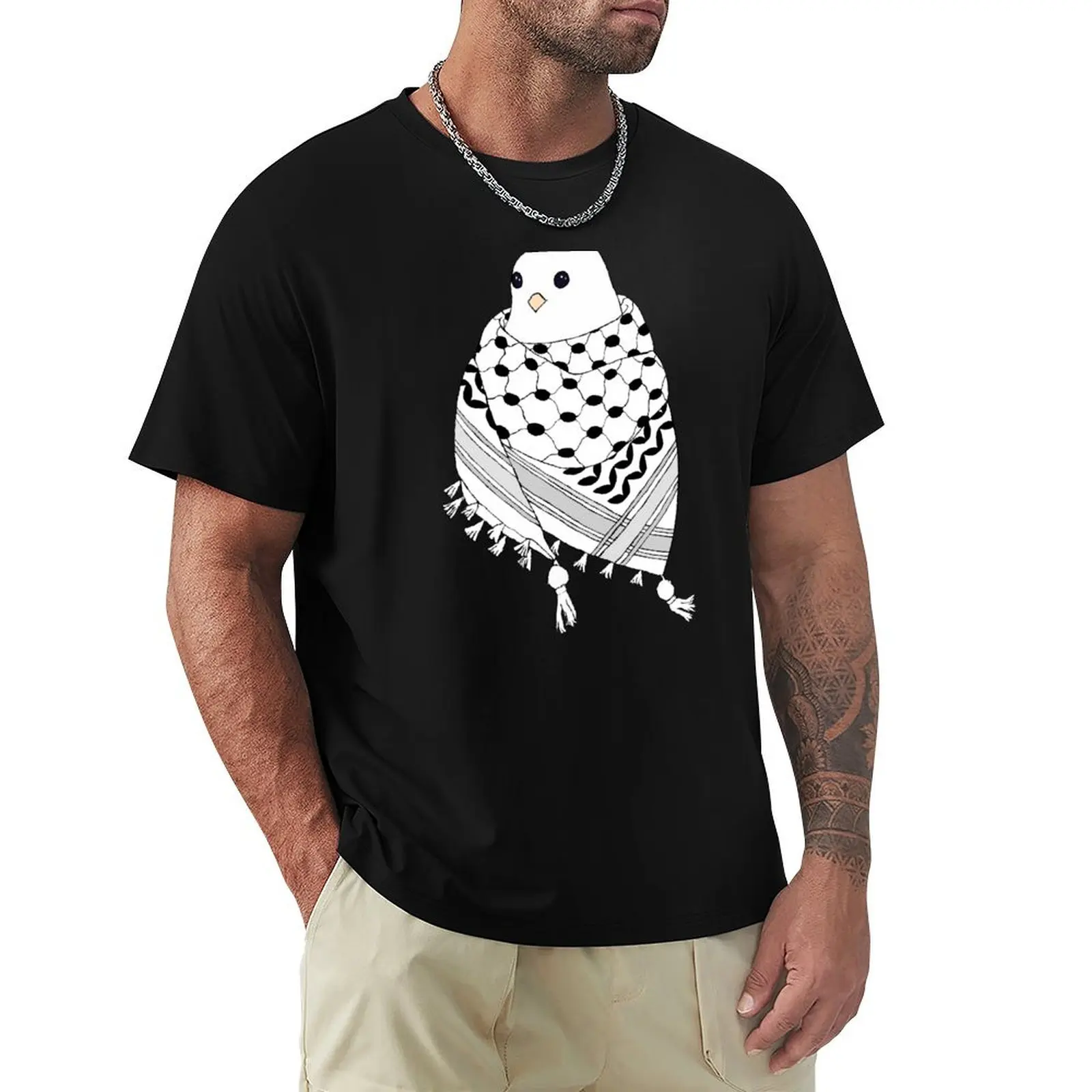 Dove Wrapped in Keffiyeh Scarf T-Shirt Halloween Casual T-Shirt
Dove Wrapped in Keffiyeh Scarf T-Shirt Halloween Casual T-Shirt