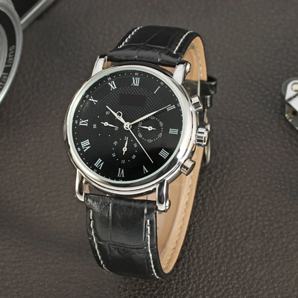 Men'S Automatic Mechanical Wrist Watch Black Silver Pu Band Stainless Steel Date Display Business Watch For Men
Men'S Automatic Mechanical Wrist Watch Black Silver Pu Band Stainless Steel Date Display Business Watch For Men