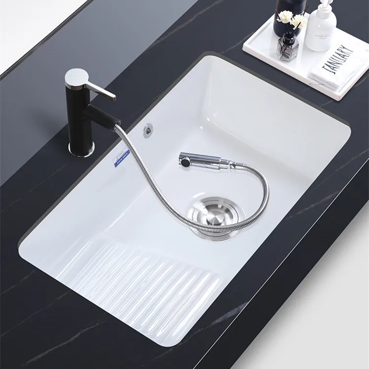 Ceramic Drop-in Sink Laundry Tub Embedded Small Balcony with Washboard Sink Deepening Laundry Basin Single Basin
Ceramic Drop-in Sink Laundry Tub Embedded Small Balcony with Washboard Sink Deepening Laundry Basin Single Basin