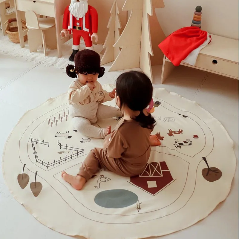 Baby diameter 135cm crawling mat Baby play mat Children's room decoration non-slip canvas material floor mat
Baby diameter 135cm crawling mat Baby play mat Children's room decoration non-slip canvas material floor mat