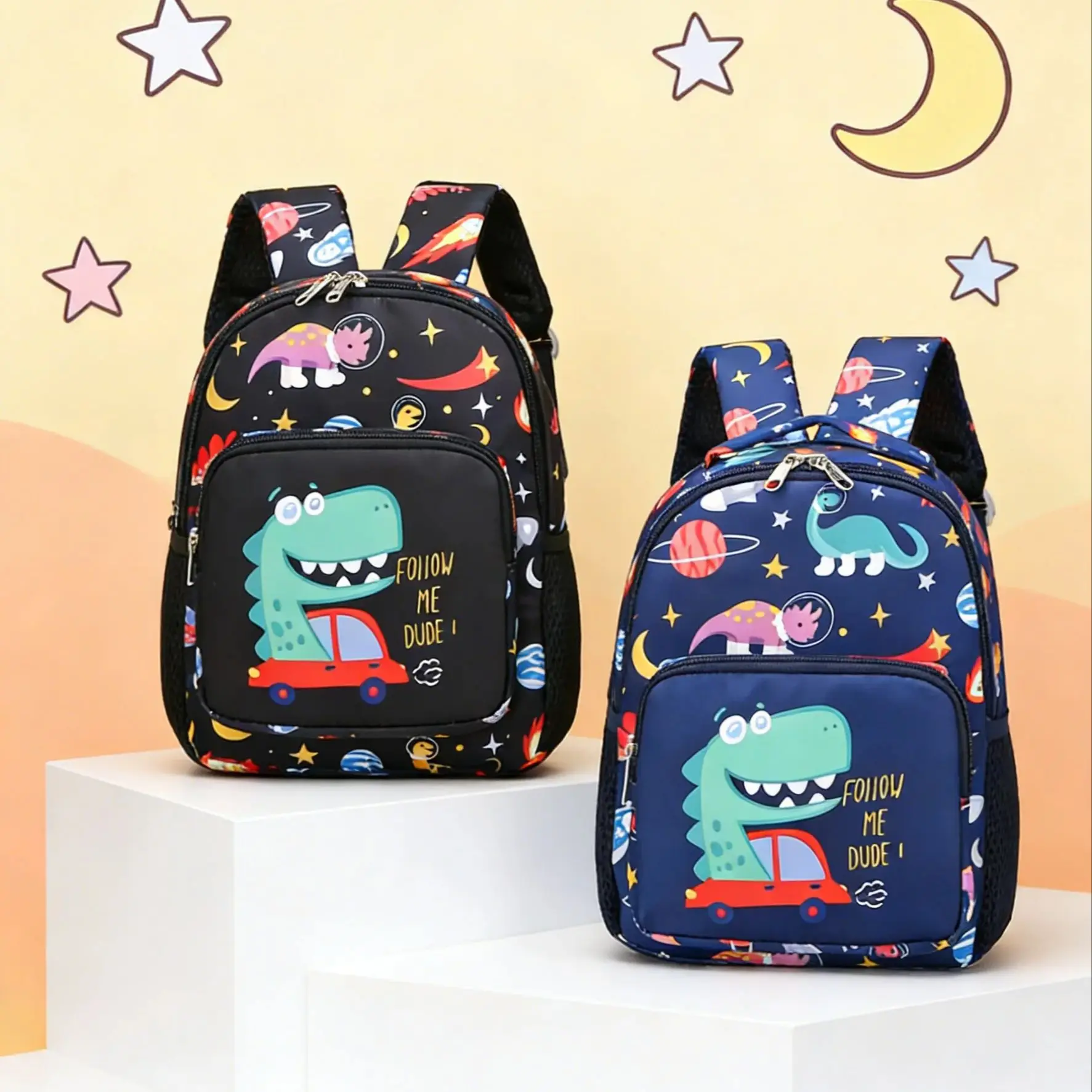Детский рюкзак и сумка через плечо с милым мультяшным принтом (автомобиль, динозавр, космос), легкие и складные.
Детский рюкзак и сумка через плечо с милым мультяшным принтом (автомобиль, динозавр, космос), легкие и складные.