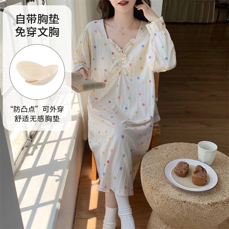 2024 New French Nightgown, Pajamas, Long Sleeved Dress, Retro Style With Chest Cushion, Palace Home Wear Female Nightwear Printi
2024 New French Nightgown, Pajamas, Long Sleeved Dress, Retro Style With Chest Cushion, Palace Home Wear Female Nightwear Printi