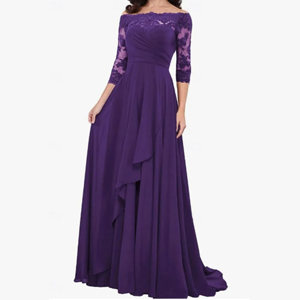 Customized Elegant Long Mother of the Bride Dresses Lace Half Sleeve Floor-Length A-Line Wedding Guest Party Groom Dress 2025
Customized Elegant Long Mother of the Bride Dresses Lace Half Sleeve Floor-Length A-Line Wedding Guest Party Groom Dress 2025