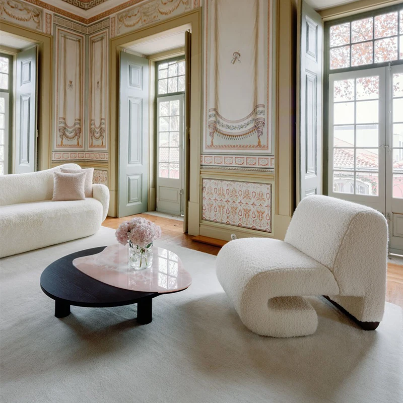 Nordic cream style custom velvet special shape lounge chair
Nordic cream style custom velvet special shape lounge chair