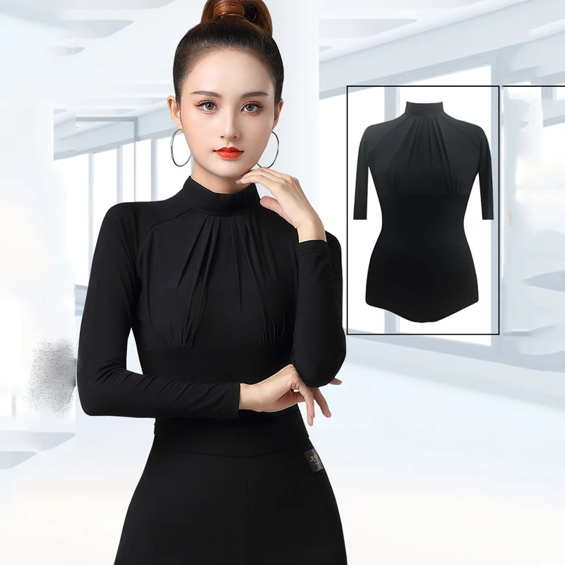 Latin dance Tops for women National Standard Dance Training Clothes Long Sleeve High Collar latin dance performance wear DQL8498
Latin dance Tops for women National Standard Dance Training Clothes Long Sleeve High Collar latin dance performance wear DQL8498