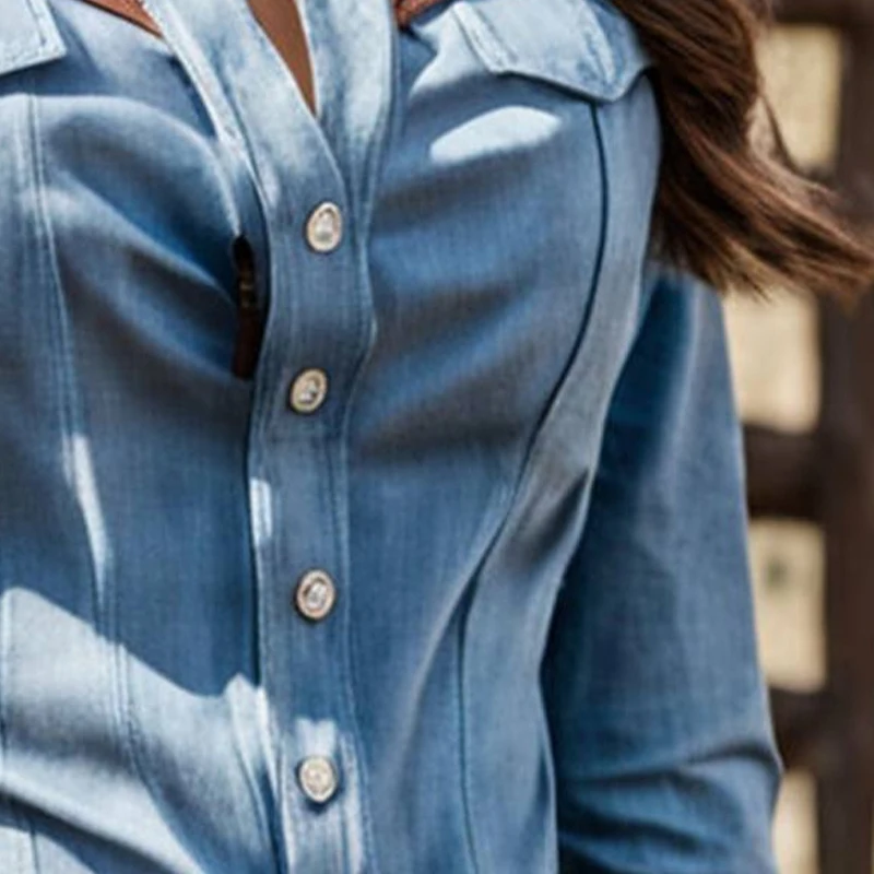 Western Patchwork Shirt Collar Long Sleeve Blouse Elegant Chic Womens Tops Slim Waist Button Design Vintage Blouse 2025
Western Patchwork Shirt Collar Long Sleeve Blouse Elegant Chic Womens Tops Slim Waist Button Design Vintage Blouse 2025