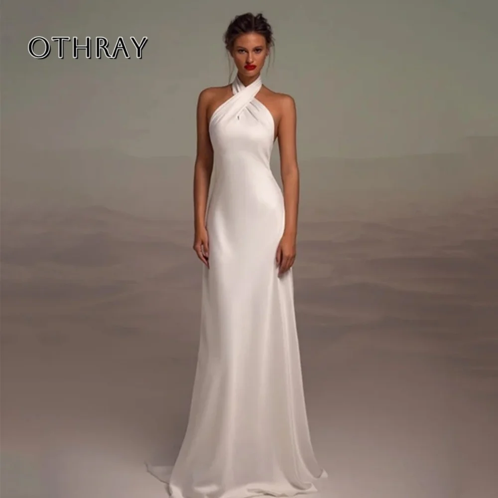 Sexy Backless A-Line Floor Length Gown Civil Bride Beach Wedding Party Dress for Bridal Fashion High Neck Halter Wedding Dresses
Sexy Backless A-Line Floor Length Gown Civil Bride Beach Wedding Party Dress for Bridal Fashion High Neck Halter Wedding Dresses