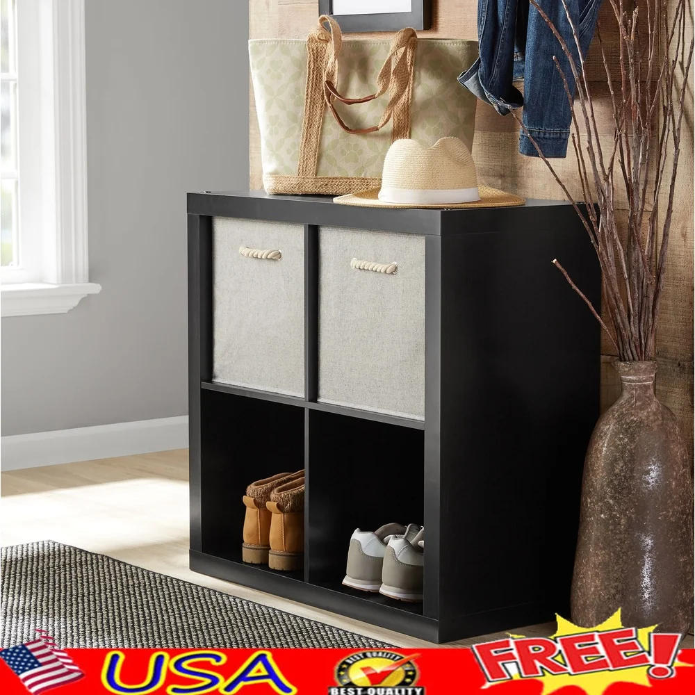 4 Cube Storage Organizer Open Back Design Modern Bookcase Easy Assembly Supports 100 lbs Ideal Office Bedroom Living Room 
4 Cube Storage Organizer Open Back Design Modern Bookcase Easy Assembly Supports 100 lbs Ideal Office Bedroom Living Room