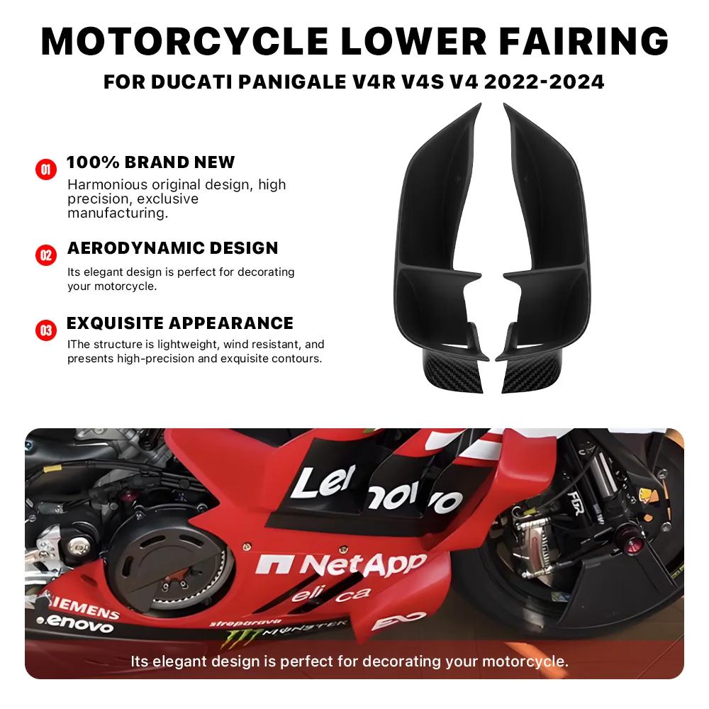 For DUCATI PANIGALE V4 V4S V4R 2022 2023 2024 Fixed Wing Motorcycle Winglets Aerodynamics Wing Air Deflector Side Wing Aileron
For DUCATI PANIGALE V4 V4S V4R 2022 2023 2024 Fixed Wing Motorcycle Winglets Aerodynamics Wing Air Deflector Side Wing Aileron