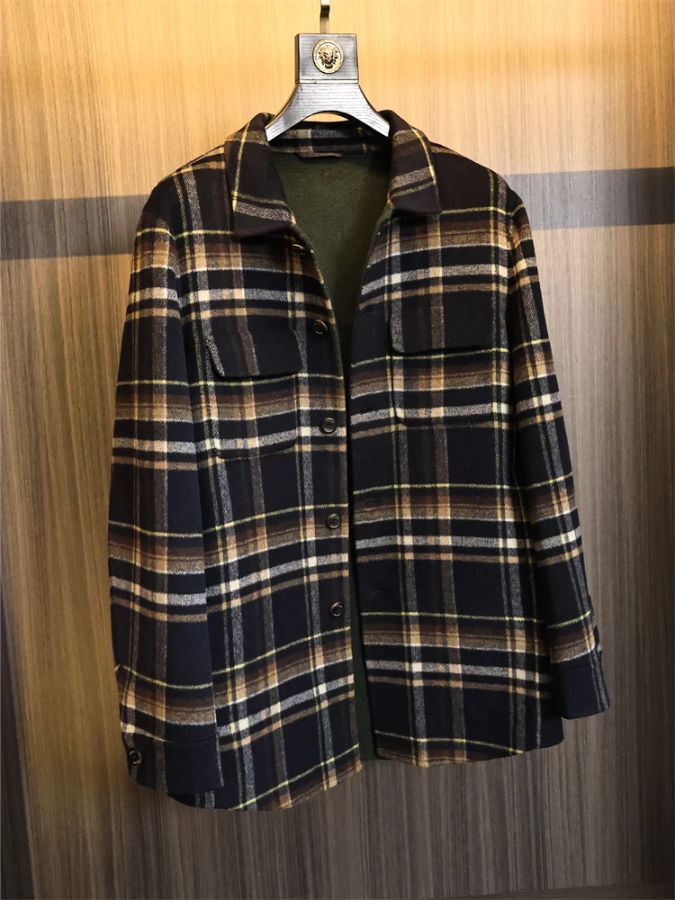 Double-Faced Woolen Plaid Loose Fit Coat for Men with Stand Collar Embroidery Spring Faion Urban Sle Regular Length Singl...
Double-Faced Woolen Plaid Loose Fit Coat for Men with Stand Collar Embroidery Spring Faion Urban Sle Regular Length Singl...