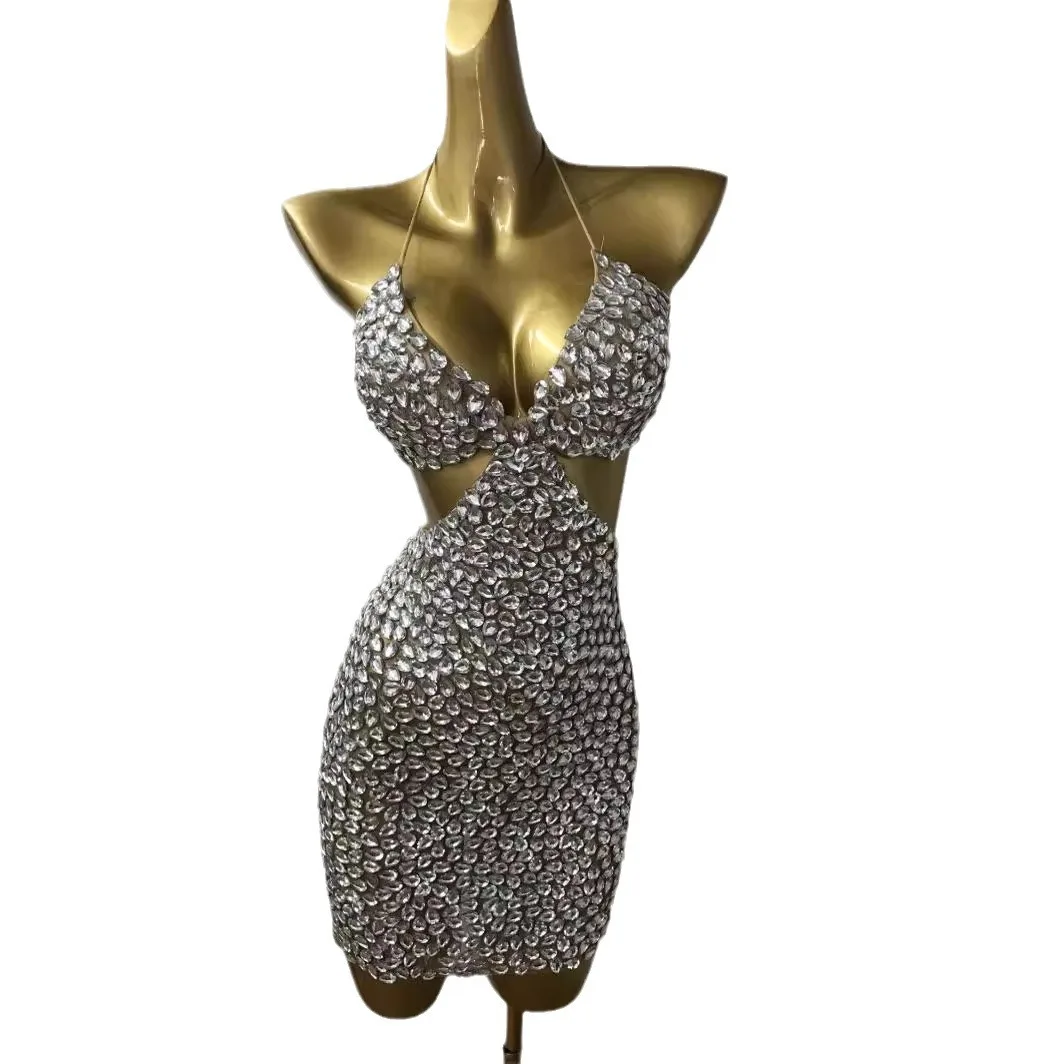 Women's Luxury Sexy Short Crystal Beaded Diamond Ball Dress With Hollow Back Vestidos De Gala Robe De Soiree Elegante Pour Femme
Women's Luxury Sexy Short Crystal Beaded Diamond Ball Dress With Hollow Back Vestidos De Gala Robe De Soiree Elegante Pour Femme