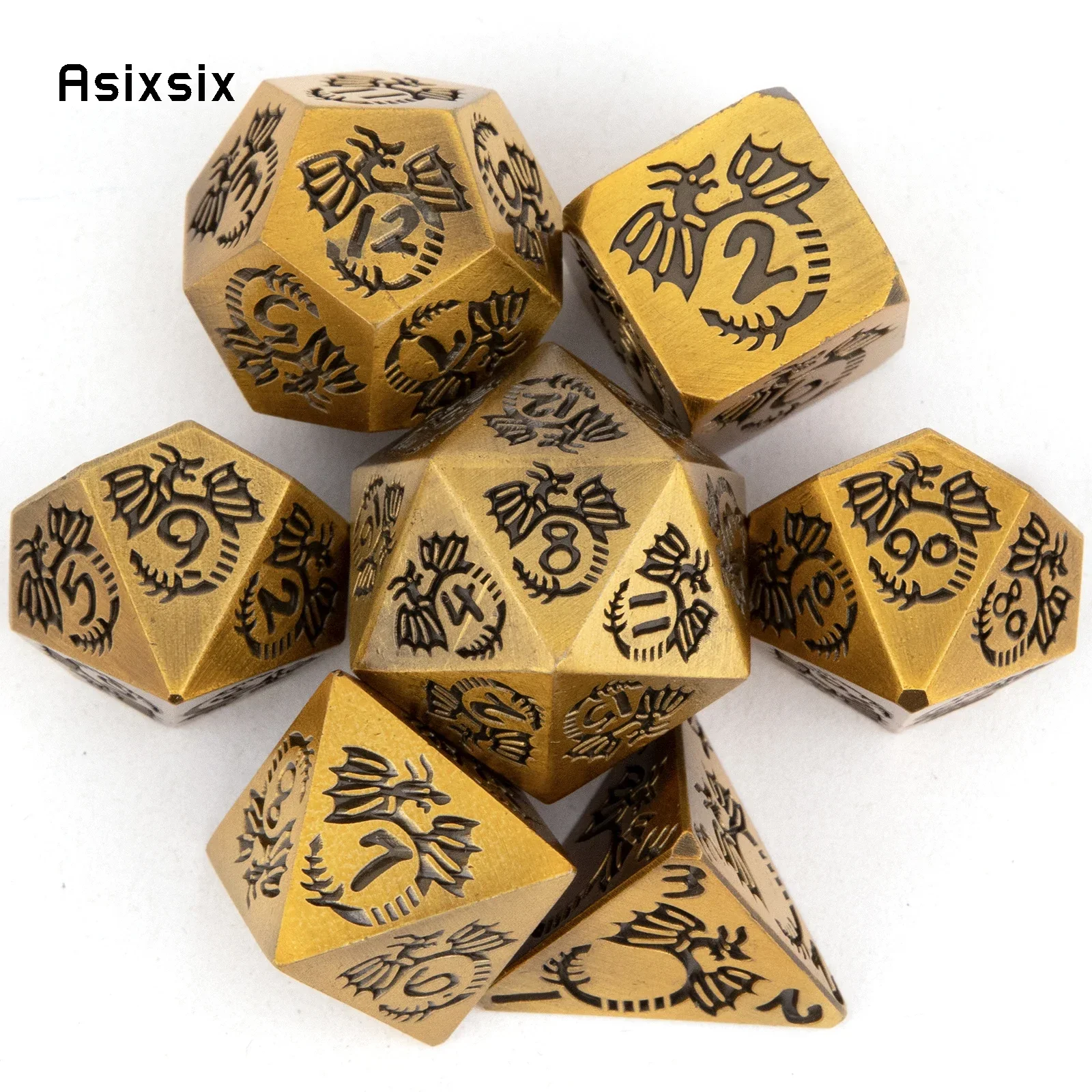 7 Pcs Orange Dragon Metal Dice Solid Metal Polyhedral Dice Set Suitable for Role-Playing RPG Board Game Gift
7 Pcs Orange Dragon Metal Dice Solid Metal Polyhedral Dice Set Suitable for Role-Playing RPG Board Game Gift