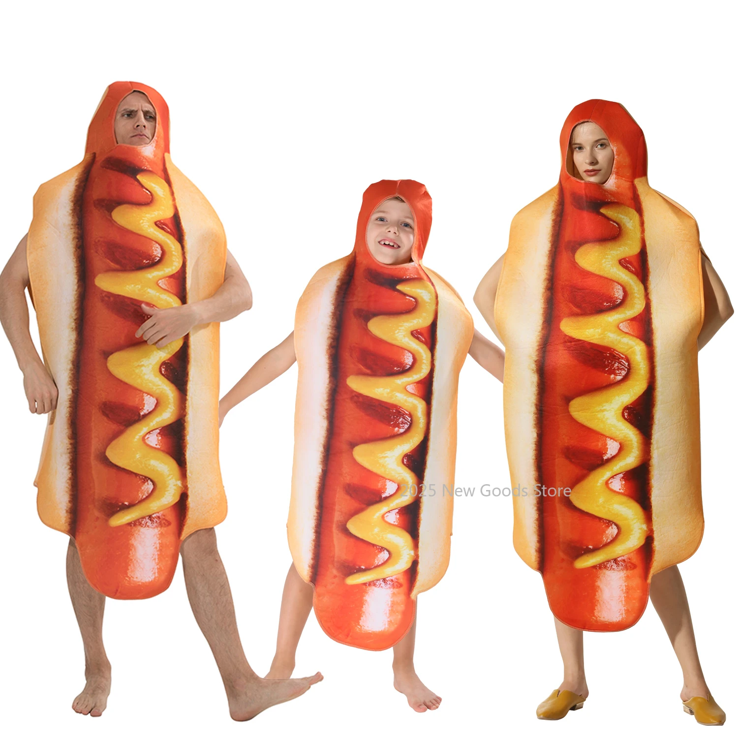 Adult Kids Funny 3D Print Food Sausage Hot Dog Costumes Halloween Men Women Family One-Piece Costume Carnival Food Costume
Adult Kids Funny 3D Print Food Sausage Hot Dog Costumes Halloween Men Women Family One-Piece Costume Carnival Food Costume