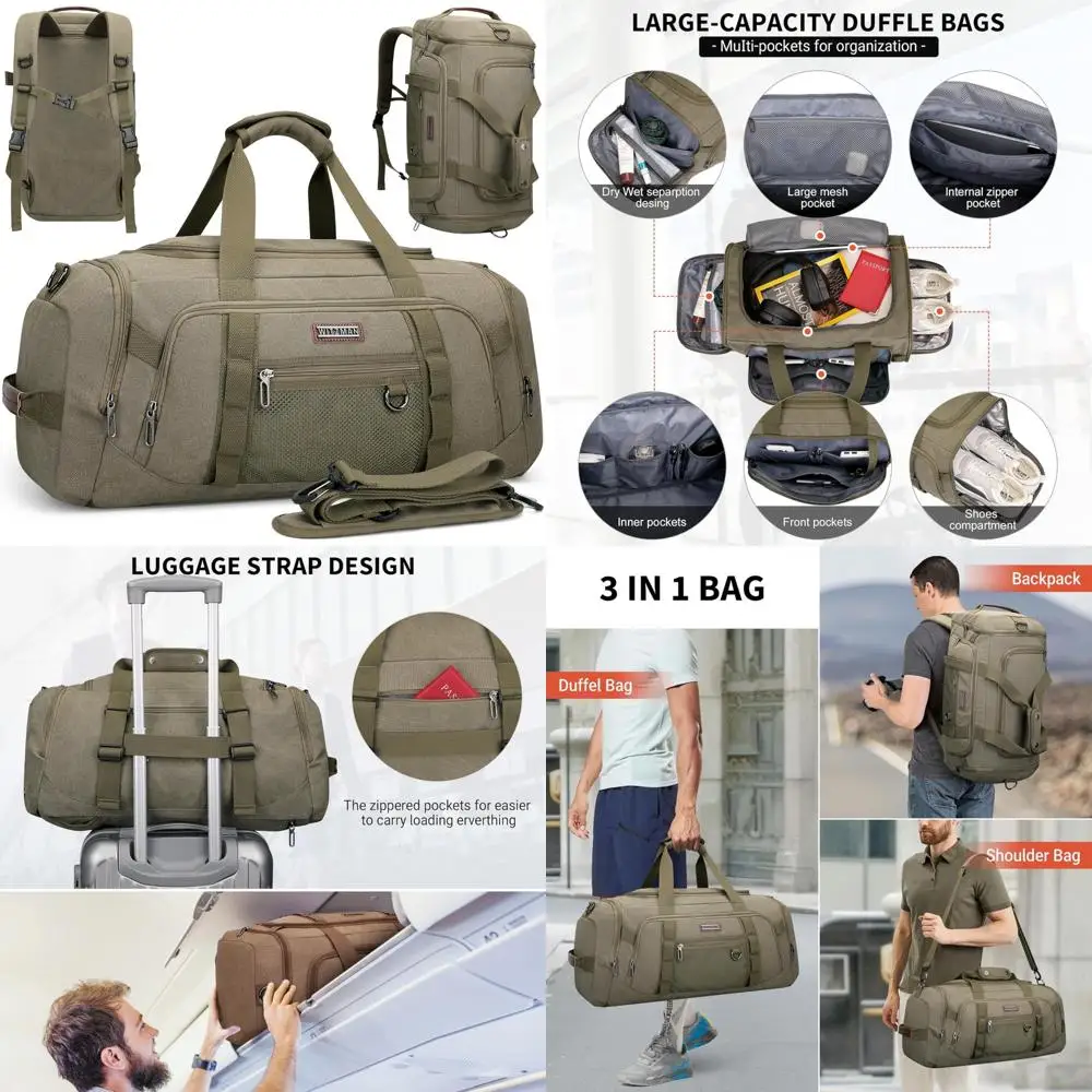 Мужская дорожная спортивная сумка 3-в-1 с рюкзаком и возможностью ручной клади, выход 40 л для ночных поездок, в комплект отделения для обуви
Мужская дорожная спортивная сумка 3-в-1 с рюкзаком и возможностью ручной клади, выход 40 л для ночных поездок, в комплект отделения для обуви