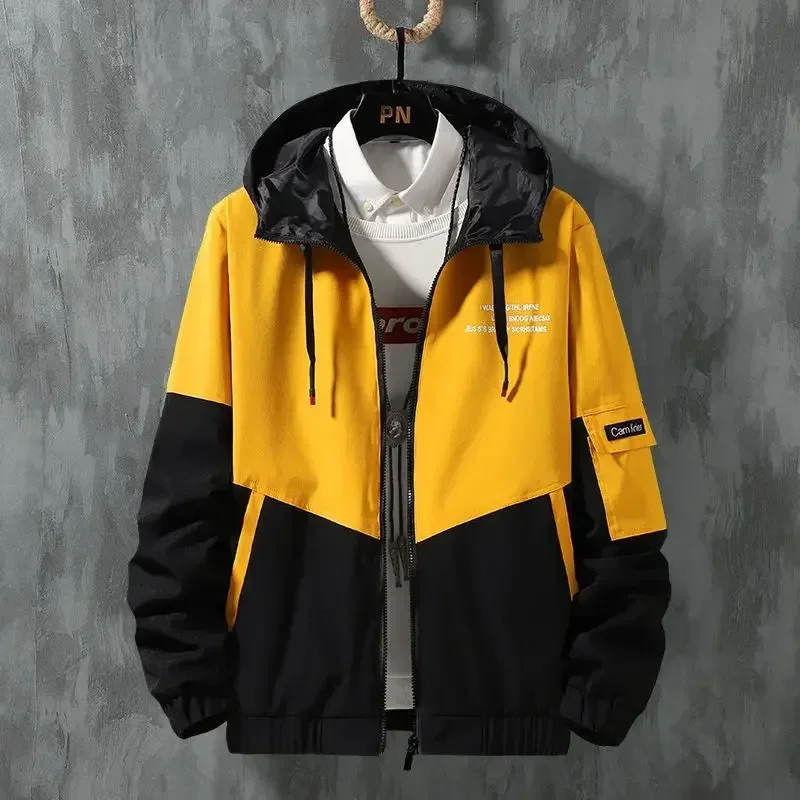 Spring and Autumn Men's Coat Patchwork Casual Men's Jacket Long Sleeved Hooded Zipper Coat
Spring and Autumn Men's Coat Patchwork Casual Men's Jacket Long Sleeved Hooded Zipper Coat