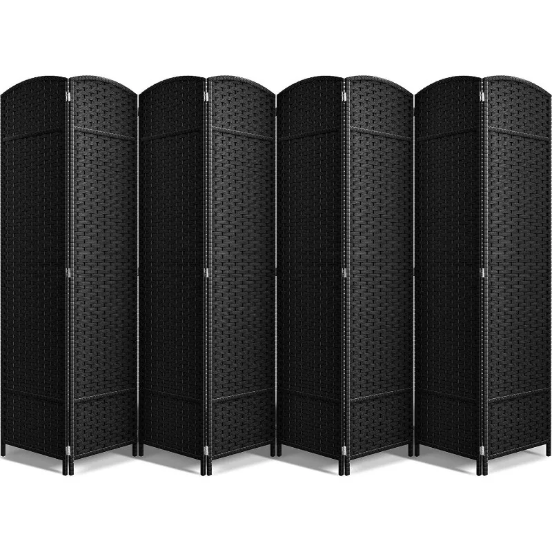 8-Panel Black Room Divider with Double Hinged Panels, 6 ft Tall Folding Privacy Screen
8-Panel Black Room Divider with Double Hinged Panels, 6 ft Tall Folding Privacy Screen