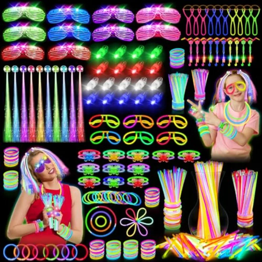 Glow in the Dark Party Supplies, 264 PCS Light Up Party Favors with LED Glasses, Glow Sticks, Finger Lights, LED Hair Clips, Sl
Glow in the Dark Party Supplies, 264 PCS Light Up Party Favors with LED Glasses, Glow Sticks, Finger Lights, LED Hair Clips, Sl